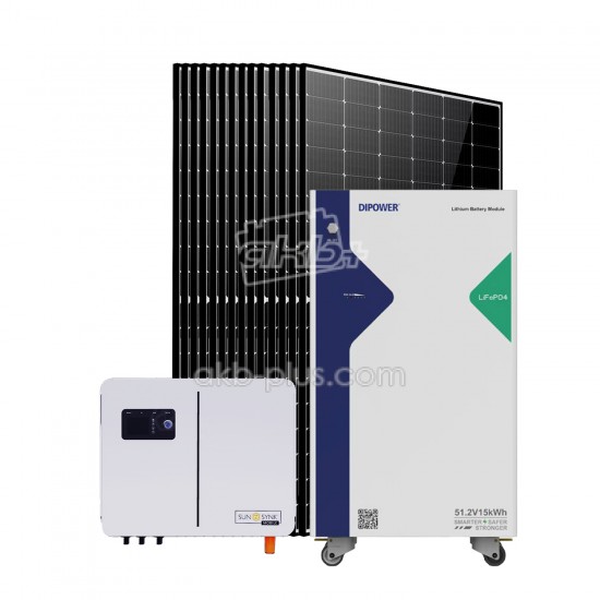 Солнечная электростанция 6кВт (SUNSYNK 6кВт/ LiFePO4 15,36кВт/ 14x DMEGC 450Вт) - купить